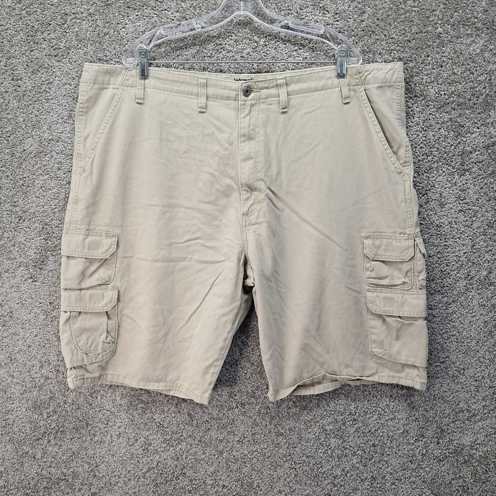 Wrangler Authentics Mens Khaki Cotton Cargo Shorts ZM6BSCA Size 44